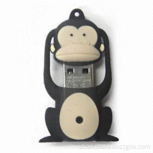 USB Flash Drive with Free Logos, Monkey Design and 1 to 16GB Memory Capacity, Available Free Sample